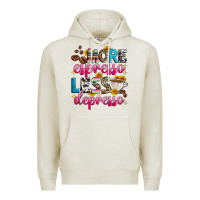 Oatmeal Heather more espresso less depresso Premium Hoodie - Zillion Design Studio