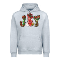 Heather Grey christmas joy with rooster Urban Hoodie - RanaPortraitStore