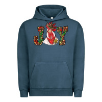 Pigment Midnight Navy christmas joy with rooster Urban Hoodie - RanaPortraitStore