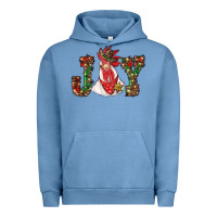 Pigment Pebble Blue christmas joy with rooster Urban Hoodie - RanaPortraitStore
