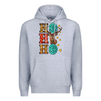 Heather Grey christmas ho ho ho Premium Hoodie - RanaPortraitStore
