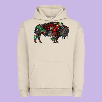 Christmas Bison Urban Hoodie Designed By Ranaportraitstore