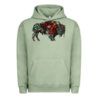 Pigment Oil Green christmas bison Urban Hoodie - RanaPortraitStore