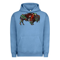 Pigment Pebble Blue christmas bison Urban Hoodie - RanaPortraitStore