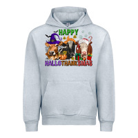 Heather Grey happy hallothanksmas with cow Urban Hoodie - texasbilliewilder