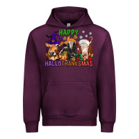 Mauve Wine happy hallothanksmas with cow Urban Hoodie - texasbilliewilder