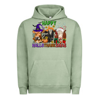 Pigment Oil Green happy hallothanksmas with cow Urban Hoodie - texasbilliewilder