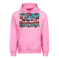 Fuchsia Pink tired as a mother Urban Hoodie - Zillion Design Studio