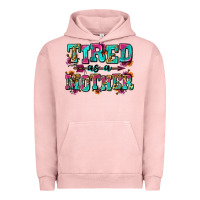 Pigment Salmon tired as a mother Urban Hoodie - Zillion Design Studio