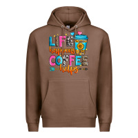 Chestnut life happens coffee helps Premium Hoodie - Zillion Design Studio