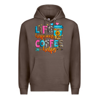 Coffee life happens coffee helps Premium Hoodie - Zillion Design Studio