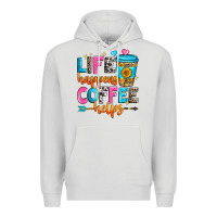 Dove Grey life happens coffee helps Premium Hoodie - Zillion Design Studio