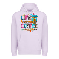 Lilac life happens coffee helps Premium Hoodie - Zillion Design Studio