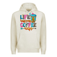 Oatmeal Heather life happens coffee helps Premium Hoodie - Zillion Design Studio