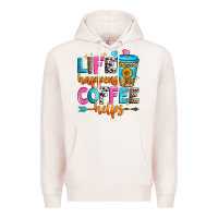 Pale Pink life happens coffee helps Premium Hoodie - Zillion Design Studio