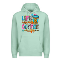 Seafoam life happens coffee helps Premium Hoodie - Zillion Design Studio