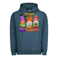 Pigment Midnight Navy happy hallothanksmas gnomes Urban Hoodie - texasbilliewilder