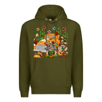 Army Green Mexican Gnome Truck Premium Hoodie - texasbilliewilder