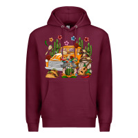 Burgundy Mexican Gnome Truck Premium Hoodie - texasbilliewilder