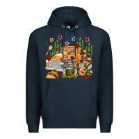 Navy Mexican Gnome Truck Premium Hoodie - texasbilliewilder