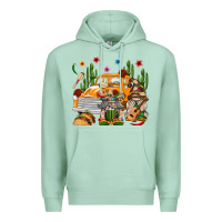 Seafoam Mexican Gnome Truck Premium Hoodie - texasbilliewilder