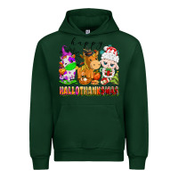 Forest Green happy hallothanksmas farm animals Urban Hoodie - texasbilliewilder