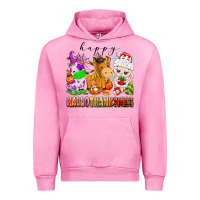 Fuchsia Pink happy hallothanksmas farm animals Urban Hoodie - texasbilliewilder