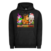 Pigment Black happy hallothanksmas farm animals Urban Hoodie - texasbilliewilder