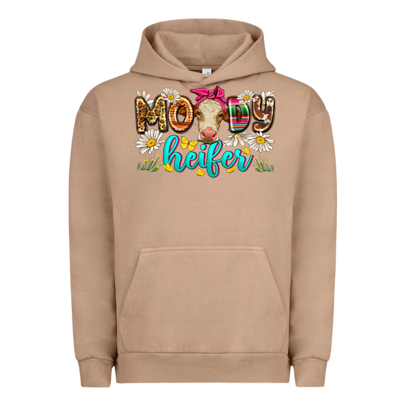Moody Heifer Urban Hoodie by Zillion Design Studio | Teevron