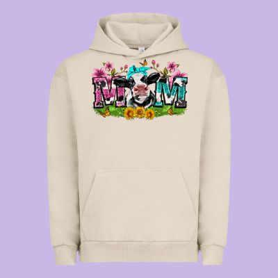 Mom With Cow Urban Hoodie Designed By Zillion Design Studio