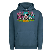 Pigment Midnight Navy mom with cow Urban Hoodie - Zillion Design Studio