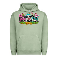 Pigment Oil Green mom with cow Urban Hoodie - Zillion Design Studio