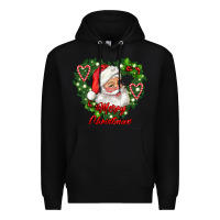 Black merry christmas santa Premium Hoodie - RanaPortraitStore