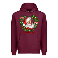 Burgundy merry christmas santa Premium Hoodie - RanaPortraitStore