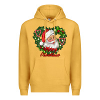 Mustard merry christmas santa Premium Hoodie - RanaPortraitStore