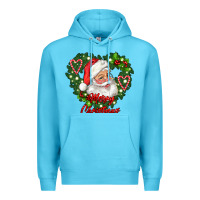 Ocean Blue merry christmas santa Premium Hoodie - RanaPortraitStore
