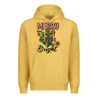Antique Gold merry and bright with cactus Premium Hoodie - RanaPortraitStore