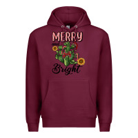 Burgundy merry and bright with cactus Premium Hoodie - RanaPortraitStore