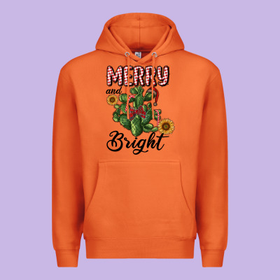 Merry And Bright With Cactus Premium Hoodie Designed By Ranaportraitstore