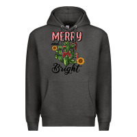 Charcoal Heather merry and bright with cactus Premium Hoodie - RanaPortraitStore