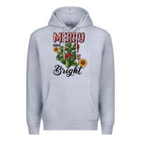 Heather Grey merry and bright with cactus Premium Hoodie - RanaPortraitStore