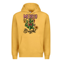 Mustard merry and bright with cactus Premium Hoodie - RanaPortraitStore
