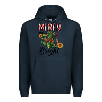 Navy merry and bright with cactus Premium Hoodie - RanaPortraitStore