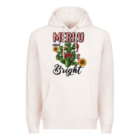 Pale Pink merry and bright with cactus Premium Hoodie - RanaPortraitStore