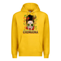 Lemon Mexicana Skull Girl Messy Bun Premium Hoodie - texasbilliewilder