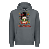 Rock Mexicana Skull Girl Messy Bun Premium Hoodie - texasbilliewilder