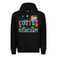Black i run on coffee and sarcasm Premium Hoodie - Zillion Design Studio