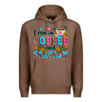 Chestnut i run on coffee and sarcasm Premium Hoodie - Zillion Design Studio