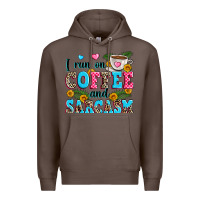 Coffee i run on coffee and sarcasm Premium Hoodie - Zillion Design Studio