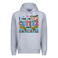 Heather Grey i run on coffee and sarcasm Premium Hoodie - Zillion Design Studio